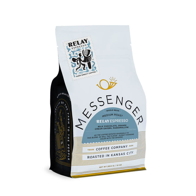 Messenger Coffee Relay Espresso Bag on a white background